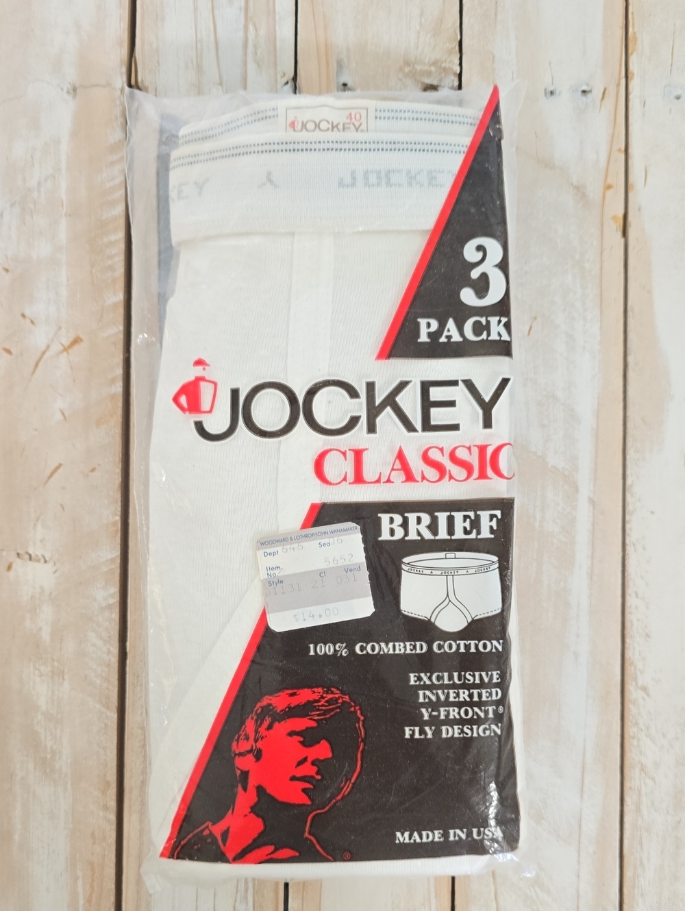 Vintage 1987 Jockey Classic Briefs 3-Pack - Size 40 - Deadstock USA